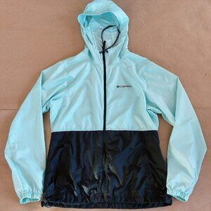 Columbia Lightweight Hooded Windbreaker Jacket Mint/turquoise Women’s Size M